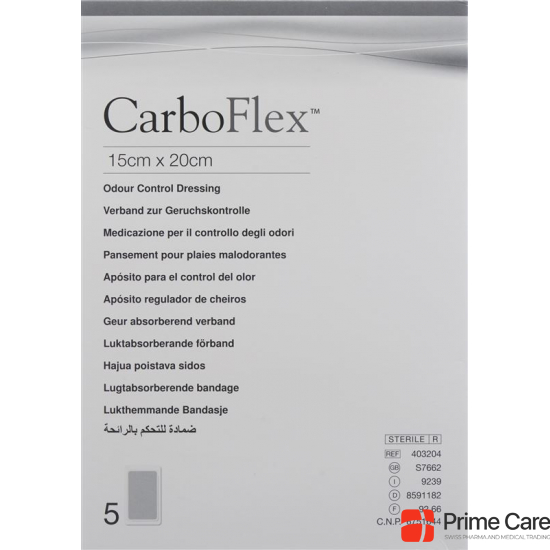 Carboflex Aktivkohle Verband 15x20cm Steril 5 Stück buy online