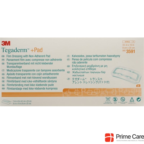 3M Tegaderm + Pad 9x25cm / Wundkissen 4.5x20cm 25 Stück buy online