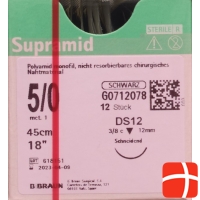 Supramid 45cm Dose 12 5-0 Schwarz 12 Stück