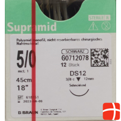 Supramid 45cm Dose 12 5-0 Schwarz 12 Stück