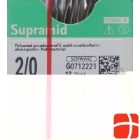Supramid 45cm Dose 19 2-0 Schwarz 12 Stück