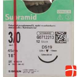 Supramid 45cm Dose 19 3-0 Schwarz 12 Stück