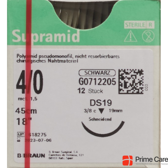 Supramid 45cm Dose 19 4-0 Schwarz 12 Stück buy online