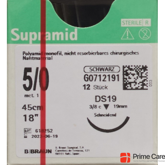 Supramid 45cm Dose 19 5-0 Schwarz 12 Stück buy online