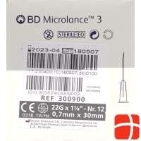 BD Microlance 3 Injektionskanülen 0.7mm x 30mm Schwarz 100 Stück