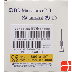 BD Microlance 3 Injektionskanülen 0.3mm x 13mm Gelb 100 Stück