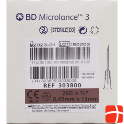 BD Microlance 3 Injektionskanülen 0.45 x 13mm Braun 100 Stück