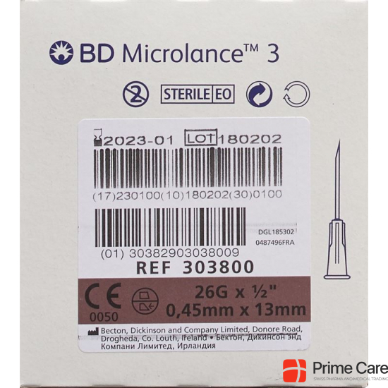 BD Microlance 3 Injektionskanülen 0.45 x 13mm Braun 100 Stück buy online