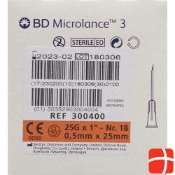 BD Microlance 3 Injektionskanülen 0.5mm x 25mm Orange 100 Stück