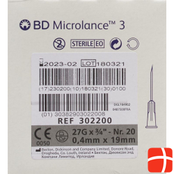 BD Microlance 3 Injektionskanülen 0.4mm x 19mm Grau 100 Stück