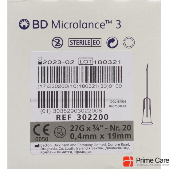 BD Microlance 3 Injektionskanülen 0.4mm x 19mm Grau 100 Stück buy online