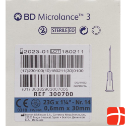 BD Microlance 3 Injektionskanülen 0.6 x 30mm Blau 100 Stück