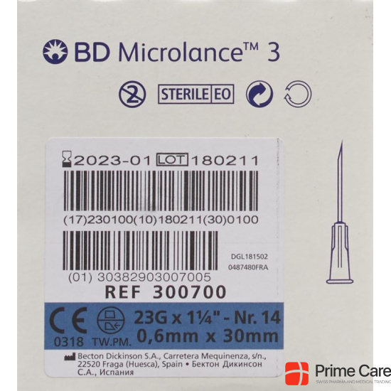 BD Microlance 3 Injektionskanülen 0.6 x 30mm Blau 100 Stück buy online