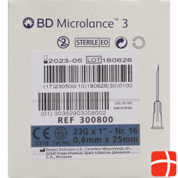 BD Microlance 3 Injektionskanüle 0.6mmx25mm Blau 100 Stück