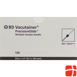 Vacutainer Kanüle 22g 0.7x38mm Schwarz 100 Stück