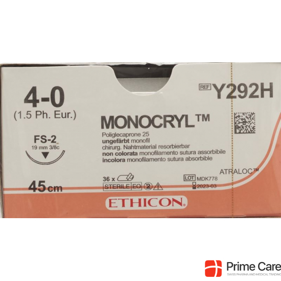 Monocryl 45cm Ungefaerbt 4-0 Fs-2 36 Stück buy online