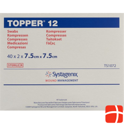 Topper 12 Einmal-Kompressen 7.5x7.5cm Steril 40 Beutel à 2 Stück