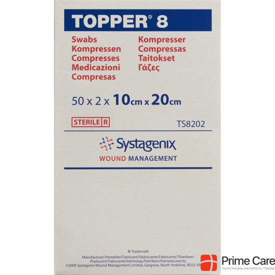 Topper 8 Einmal-Kompressen 10x20cm Steril 50 Beutel à 2 Stück buy online