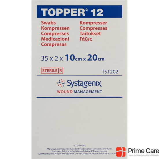 Topper 12 Einmal-Kompressen 10x20cm Steril 35 Beutel à 2 Stück buy online