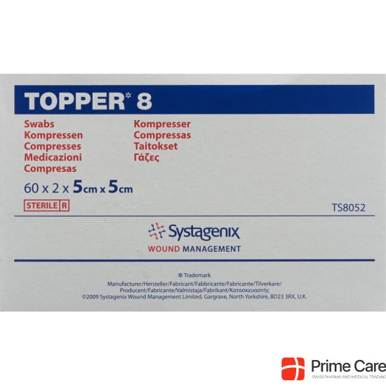 Topper 8 Einmal-Kompressen 5x5cm Steril 60 Beutel à 2 Stück buy online