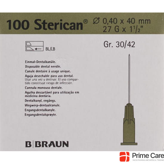 Sterican Nadel Dent 27g 0.4x40mm Grau 100 Stück buy online