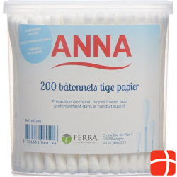 Anna Wattestäbchen Papier 200 Stück