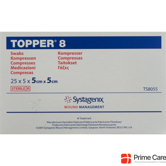 Topper 8 Einmal-Kompressen 5x5cm Steril 25 Beutel à 5 Stück buy online