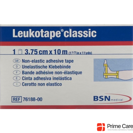 Leukotape Classic unelastische Klebebinde 10m x 3.75cm Gelb buy online