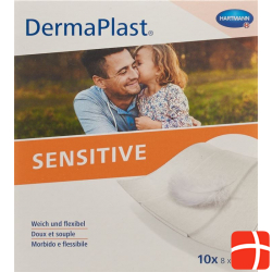 Dermaplast Sensitive Quick Bandage White 8x10cm 10 Pieces