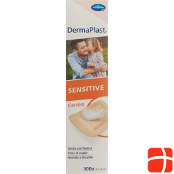 Dermaplast Sensitive Centro Strip 3x4cm Skin-Coloured 100 Pieces