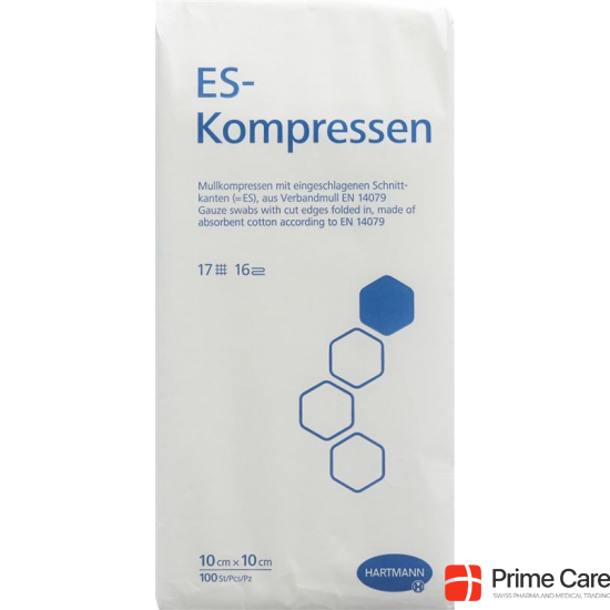 Hartmann Es Kompressen 16-fach 10x10cm Beutel 100 Stück buy online