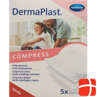 Dermaplast Folding Compresses Typ17 5x5cm 8-fold 5x 2 Pieces