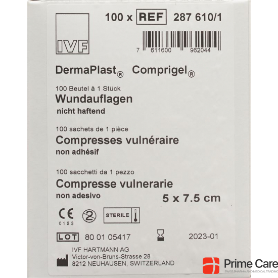 Dermaplast Comprigel Wound Dressings Sterile 5x7.5cm 100 Bags buy online