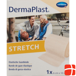 Dermaplast Elastic Gauze Bandage Skin-Coloured 6cmx10m