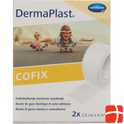 Dermaplast Cofix Gauze Bandage 2.5cmx4m White 2 Pieces