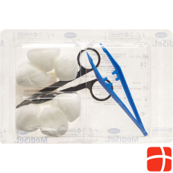 Mediset thread pulling set with scissors