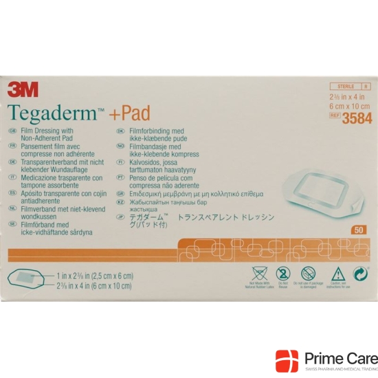 3M Tegaderm + Pad 6x10cm / Wundkissen 2.5x6cm 50 Stück buy online