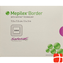 Mepilex Border Schaumverband 7.5x7.5cm Silik 5 Stück