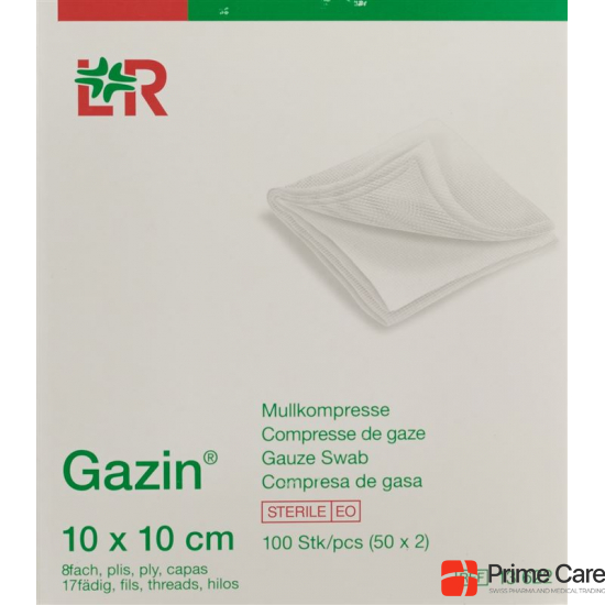 Gazin Mullkompresse 10x10cm 8-fach Steril 50x 2 Stück buy online