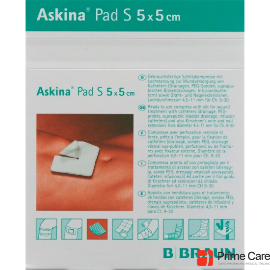 Askina Pad S Schlitzkompresse 5cmx5cm 30 Stück buy online