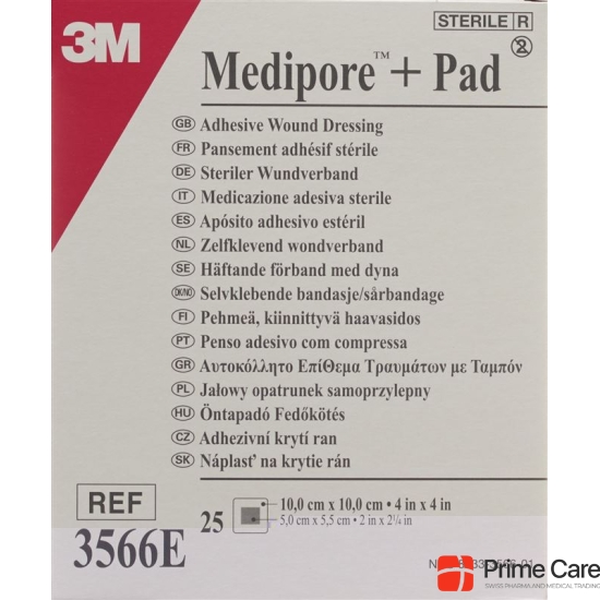 3M Medipore + Pad 10x10cm / Wundkissen 5x5.5cm 25 Stück buy online