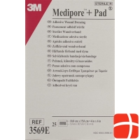 3M Medipore + Pad 10x15cm / Wundkissen 5x10.5cm 25 Stück