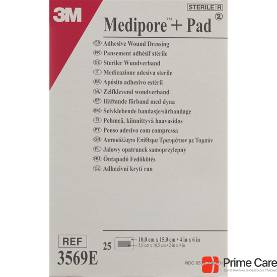 3M Medipore + Pad 10x15cm / Wundkissen 5x10.5cm 25 Stück buy online