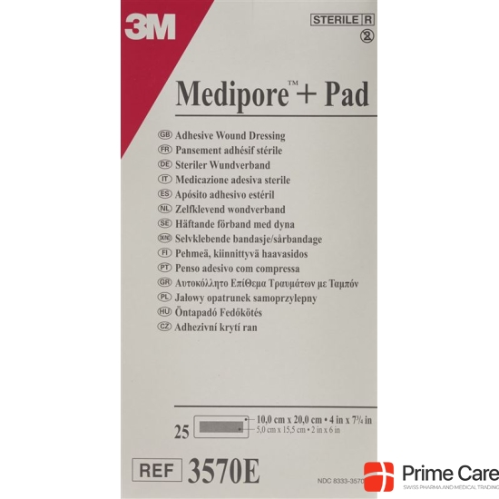 3M Medipore + Pad 10x20cm / Wundkissen 5x15.5cm 25 Stück buy online