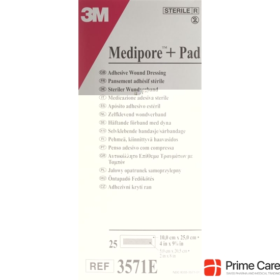 3M Medipore + Pad 10x25cm / Wundkissen 5x20.5cm 25 Stück buy online