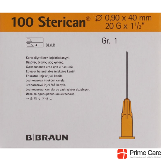 Sterican Nadel 20g 0.90x40mm Gelb Luer 100 Stück buy online