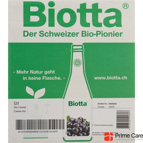 Biotta Bio Cassis 6 Flaschen 5dl buy online