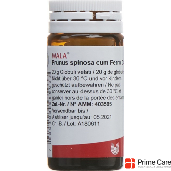 Wala Prunus Spinosa Ferm C Ferro Globuli D 3 Flasche 20g buy online