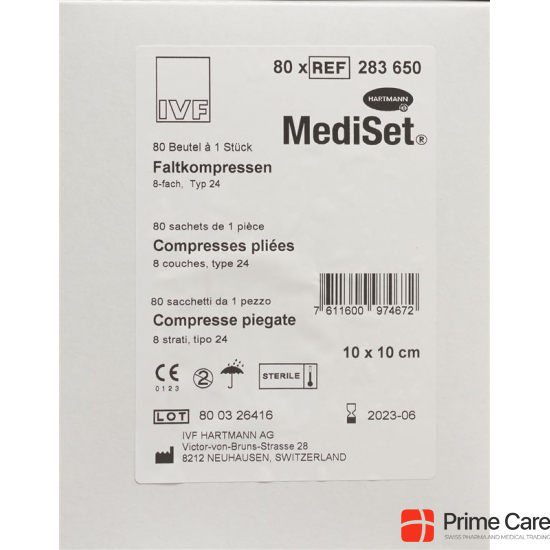 MediSet Faltkompressen Typ 24 8-fach 10x10cm 80 Stück buy online