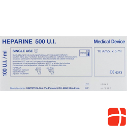 Heparin Sintetica Injektionslösung 100 E/ml 10 Ampullen 5ml
